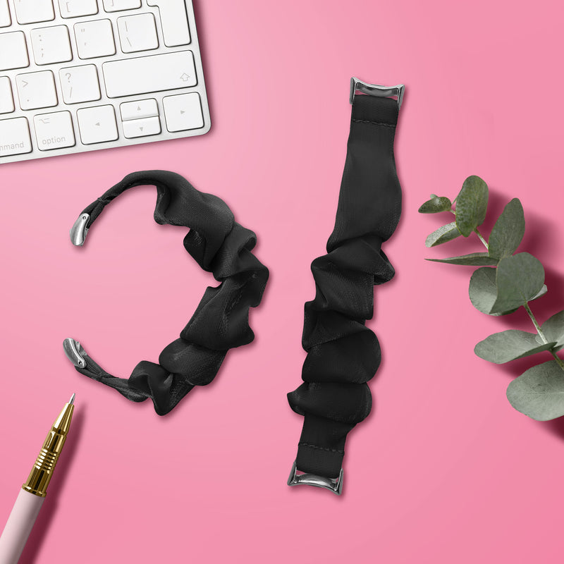 kwmobile Ersatz Armband kompatibel mit Xiaomi Mi Band 10 / Mi Band 9 / 8 - Smartwatch Scrunchie Haargummi Design - Innenmaße 14 - 19 cm