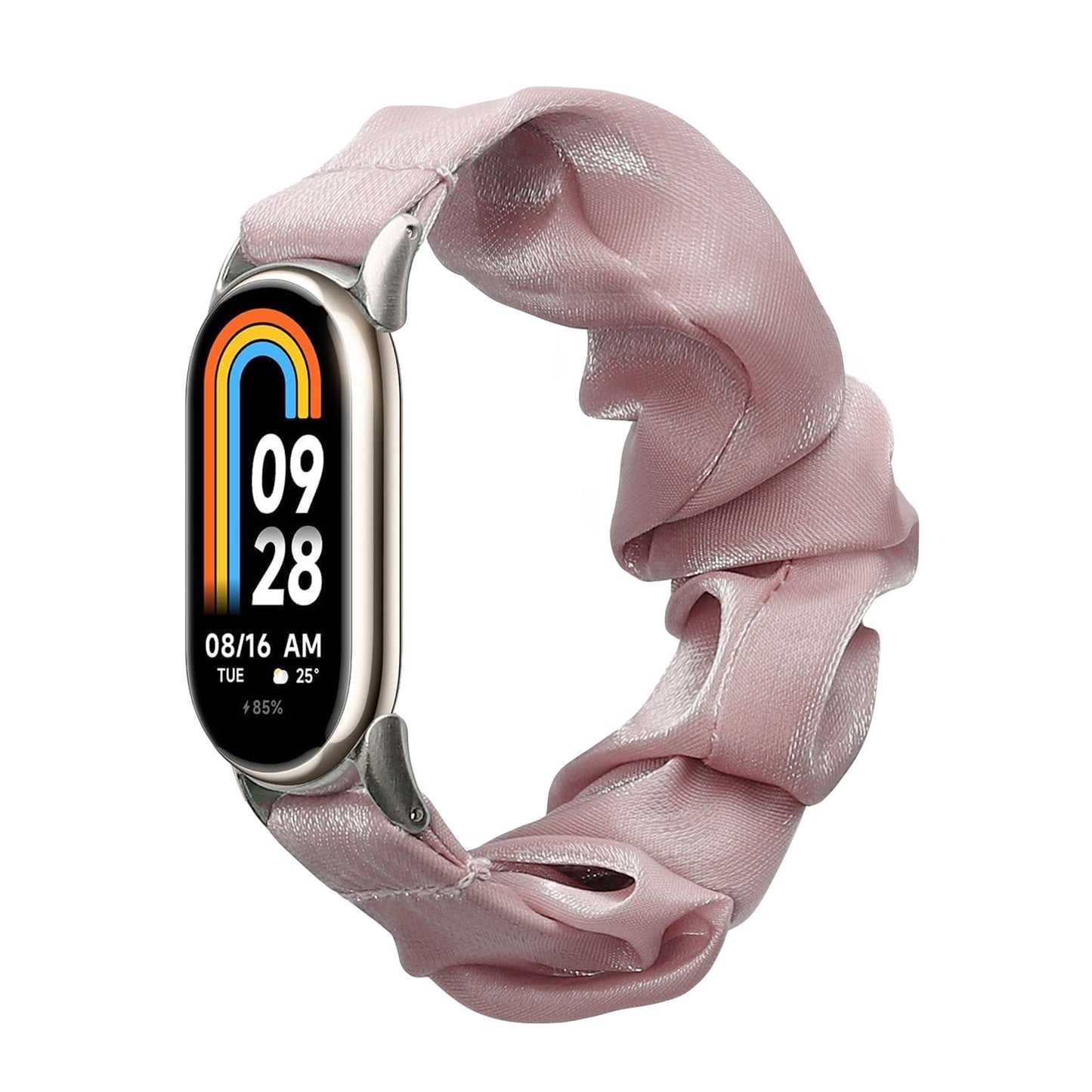 kwmobile Ersatz Armband kompatibel mit Xiaomi Mi Band 10 / Mi Band 9 / 8 - Smartwatch Scrunchie Haargummi Design Altrosa - Innenmaße 14 - 19 cm Altrosa  [dsg03]