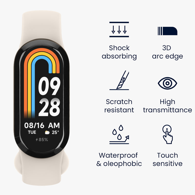 kwmobile Displayschutzfolie kompatibel mit Xiaomi Mi Band 8 Folie - Schutzfolie für Fitness Tracker - robuster Displayschutz