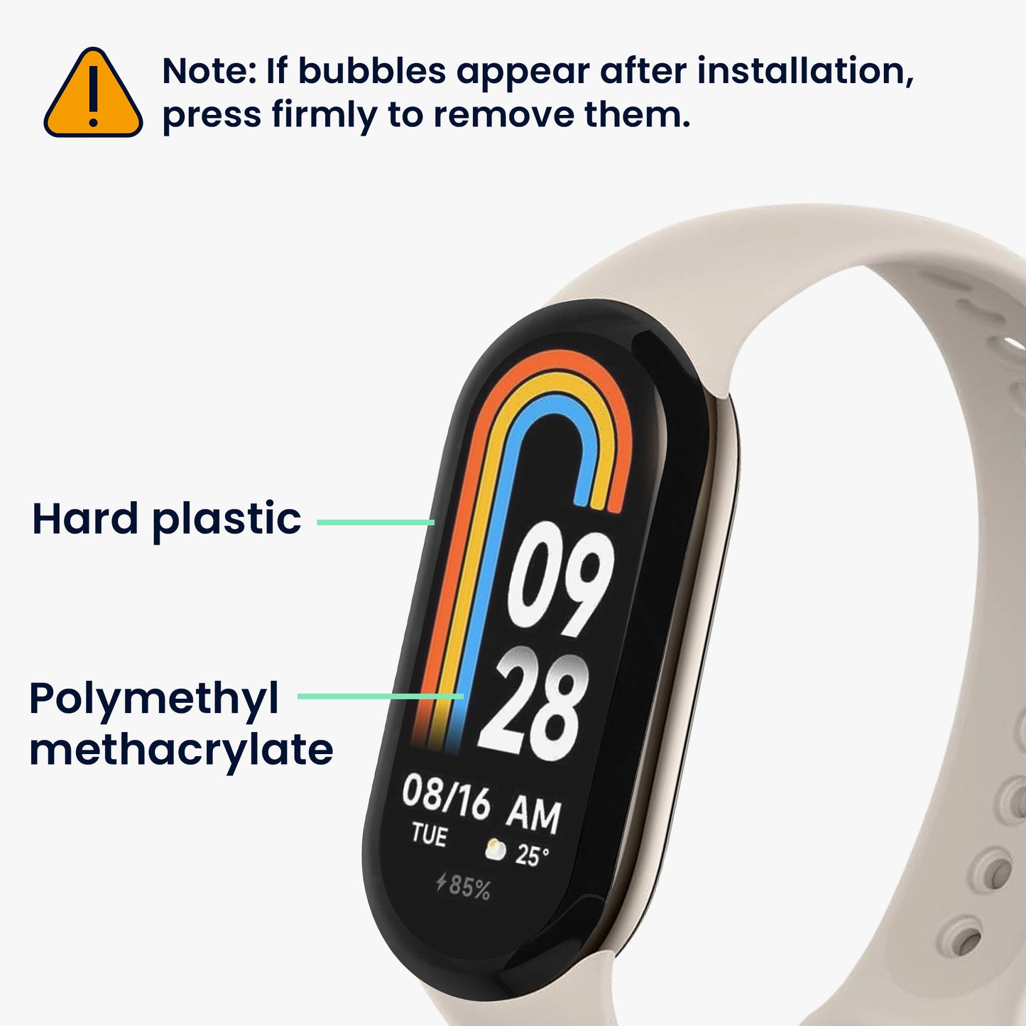 kwmobile Displayschutzfolie kompatibel mit Xiaomi Mi Band 8 Folie - Schutzfolie für Fitness Tracker - robuster Displayschutz