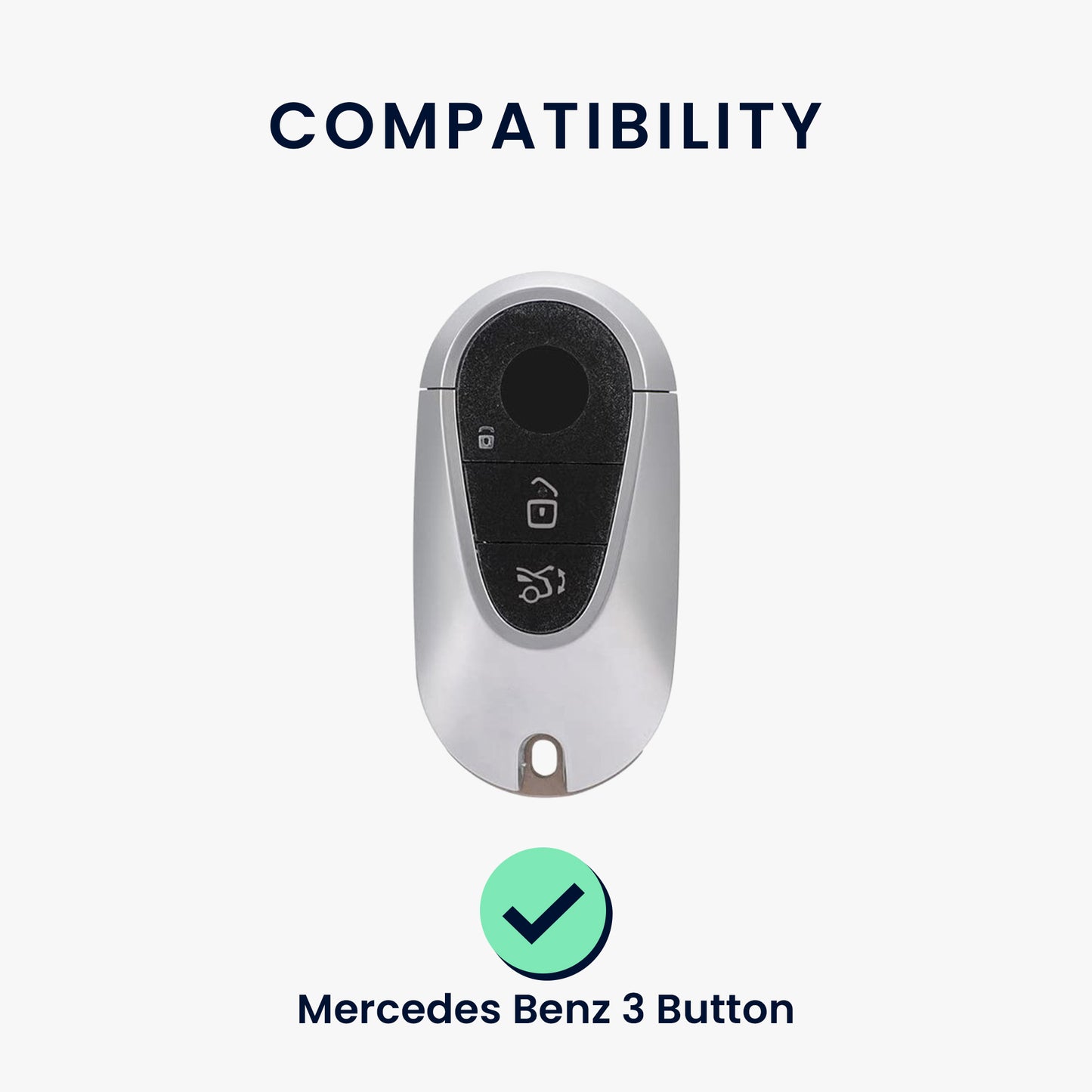 kwmobile Autoschlüssel Hülle kompatibel mit Mercedes Benz 3-Tasten Smart Autoschlüssel - Schlüsselhülle Silikon Cover
