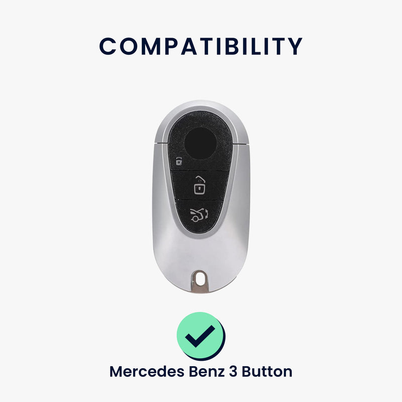 kwmobile Autoschlüssel Hülle kompatibel mit Mercedes Benz 3-Tasten Smart Autoschlüssel - Schlüsselhülle Silikon Cover