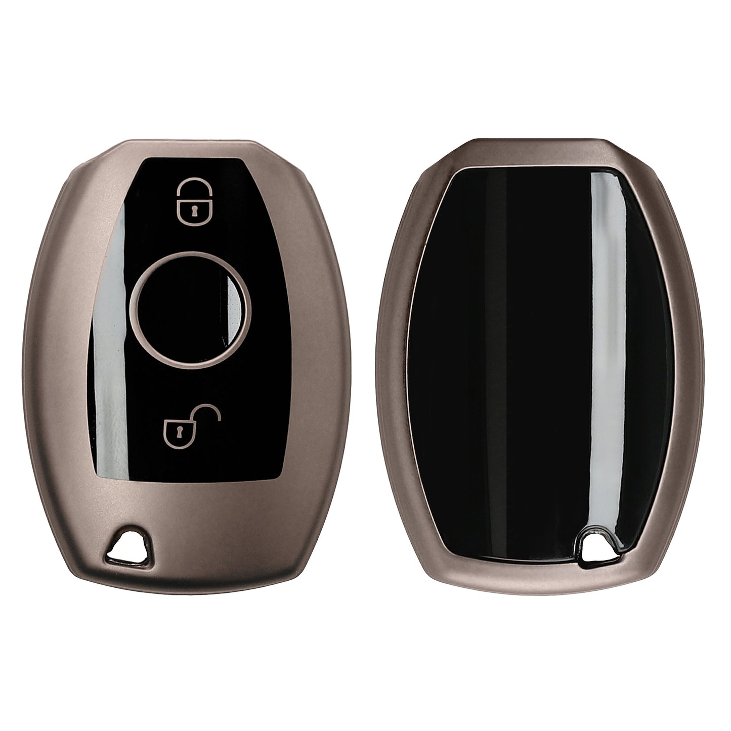 kwmobile Autoschlüssel Hülle kompatibel mit Mercedes Benz 2-Tasten Autoschlüssel (nur Keyless Go) - Schlüsselhülle Silikon Cover - Schwarz matt Schwarz Schwarz matt  [dsg01]
