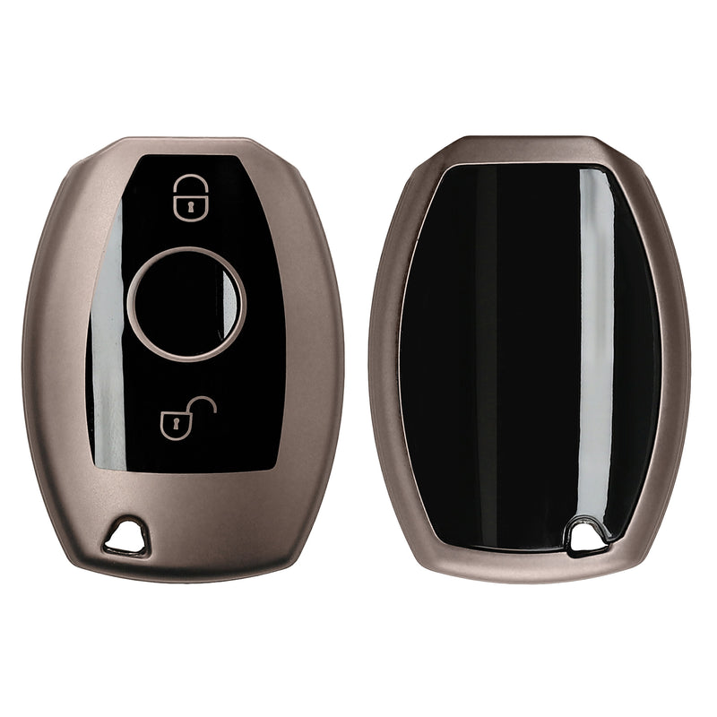 kwmobile Autoschlüssel Hülle kompatibel mit Mercedes Benz 2-Tasten Autoschlüssel (nur Keyless Go) - Schlüsselhülle Silikon Cover - Schwarz matt Schwarz Schwarz matt  [dsg01]