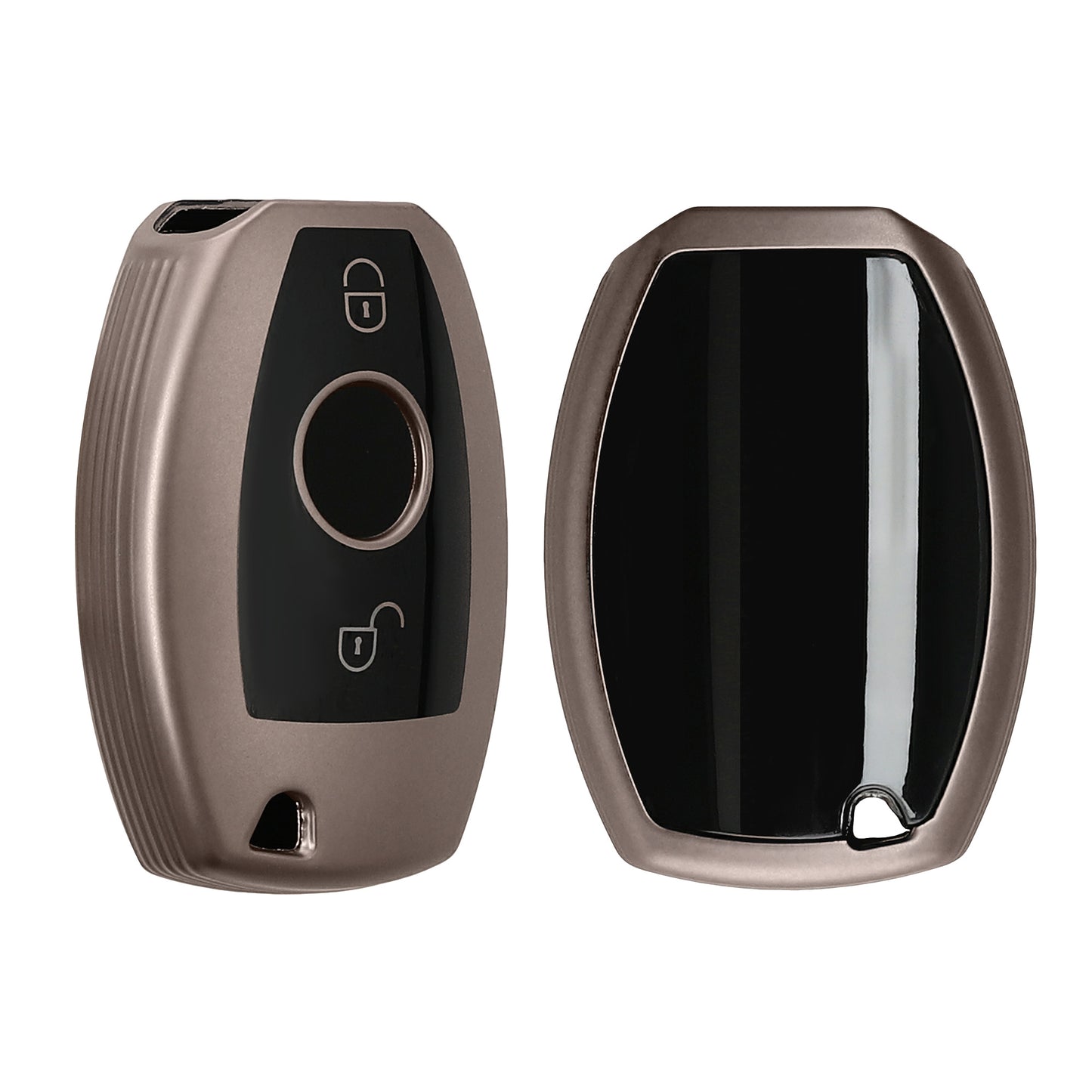kwmobile Autoschlüssel Hülle kompatibel mit Mercedes Benz 2-Tasten Autoschlüssel (nur Keyless Go) - Schlüsselhülle Silikon Cover