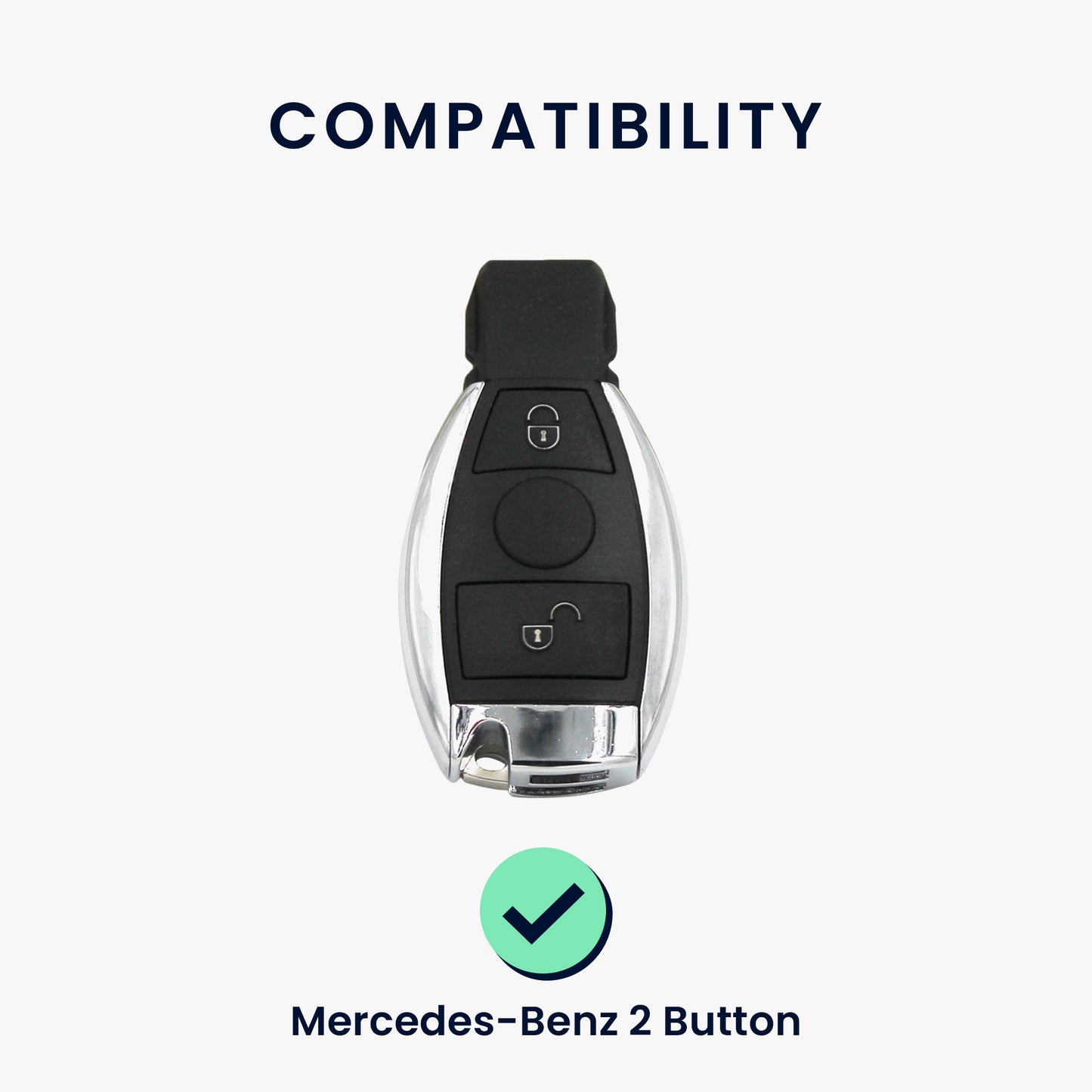 kwmobile Autoschlüssel Hülle kompatibel mit Mercedes Benz 2-Tasten Autoschlüssel (nur Keyless Go) - Schlüsselhülle Silikon Cover