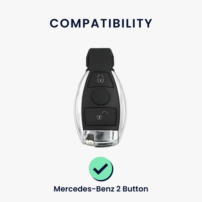 kwmobile Autoschlüssel Hülle kompatibel mit Mercedes Benz 2-Tasten Autoschlüssel (nur Keyless Go) - Schlüsselhülle Silikon Cover
