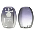 kwmobile Autoschlüssel Hülle kompatibel mit Mercedes Benz 2-Tasten Autoschlüssel (nur Keyless Go) - Schlüsselhülle Silikon Cover - Dunkelgrau Silber Dunkelgrau  [dsg02]