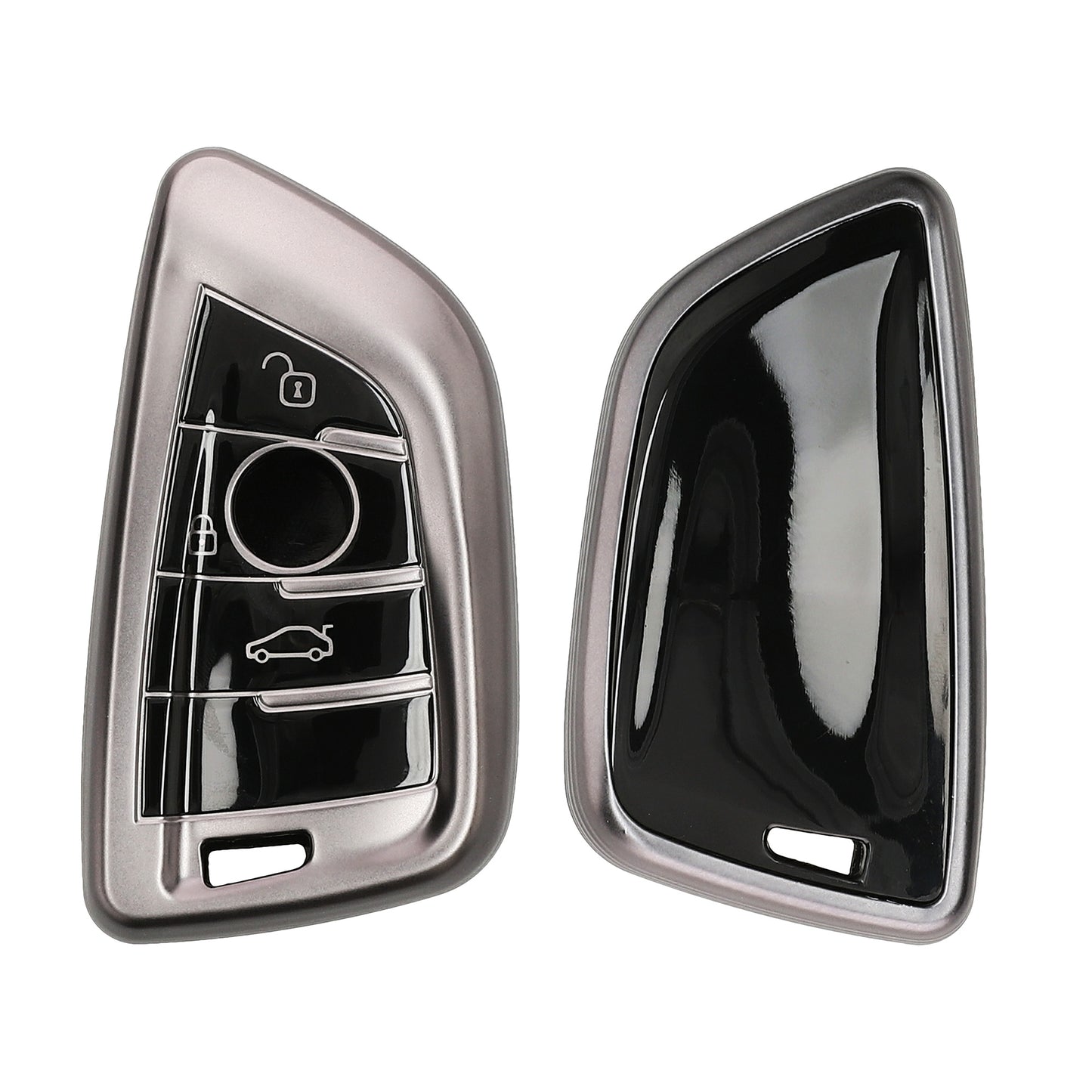 kwmobile Autoschlüssel Hülle kompatibel mit BMW 3-Tasten Smart Key Autoschlüssel - Schlüsselhülle Silikon Cover - Schwarz matt Schwarz Schwarz matt  [dsg01]