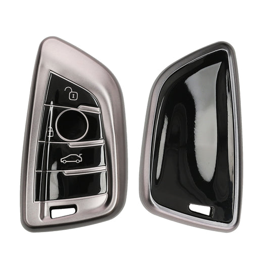 kwmobile Autoschlüssel Hülle kompatibel mit BMW 3-Tasten Smart Key Autoschlüssel - Schlüsselhülle Silikon Cover - Schwarz matt Schwarz Schwarz matt  [dsg01]