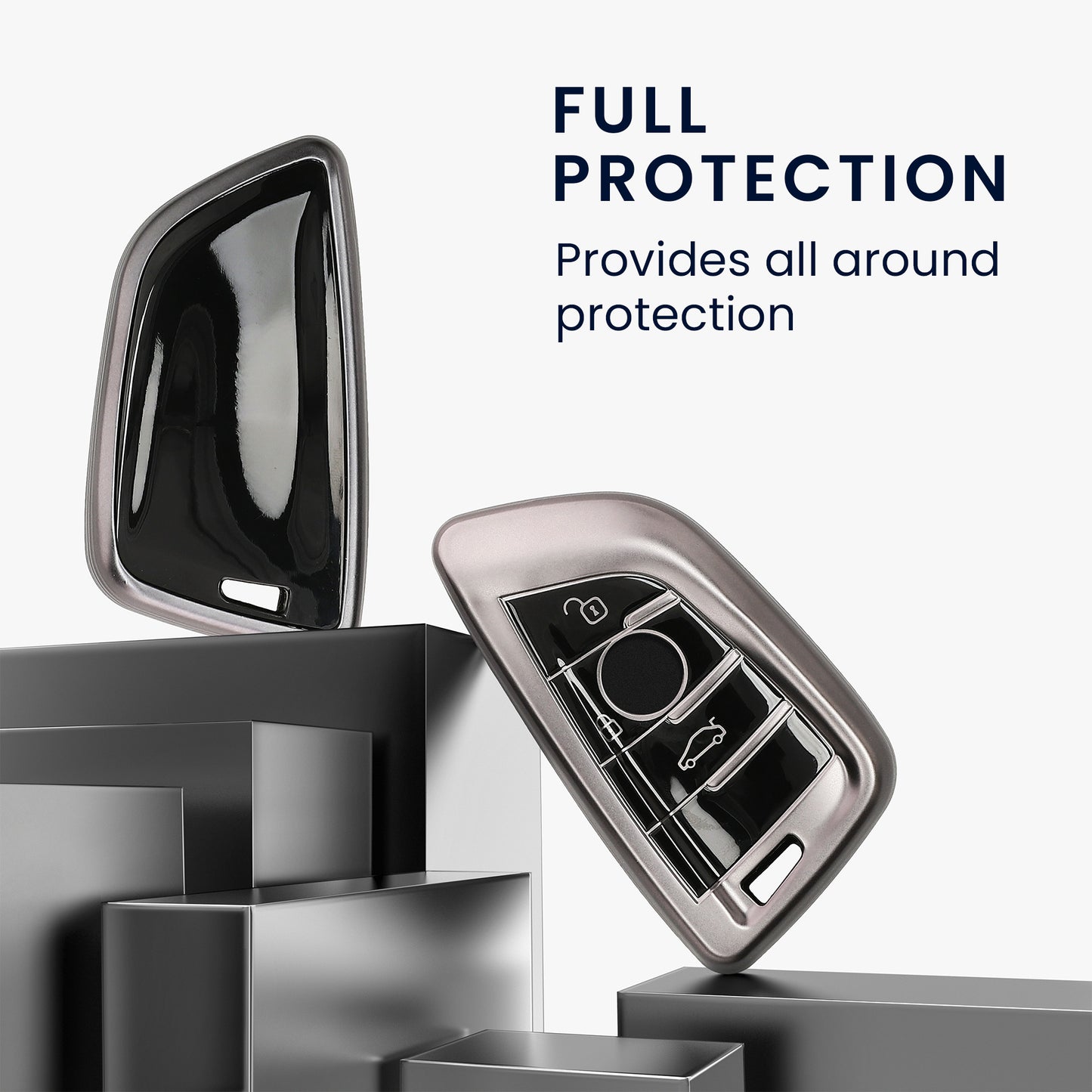 kwmobile Autoschlüssel Hülle kompatibel mit BMW 3-Tasten Smart Key Autoschlüssel - Schlüsselhülle Silikon Cover