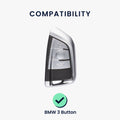 kwmobile Autoschlüssel Hülle kompatibel mit BMW 3-Tasten Smart Key Autoschlüssel - Schlüsselhülle Silikon Cover