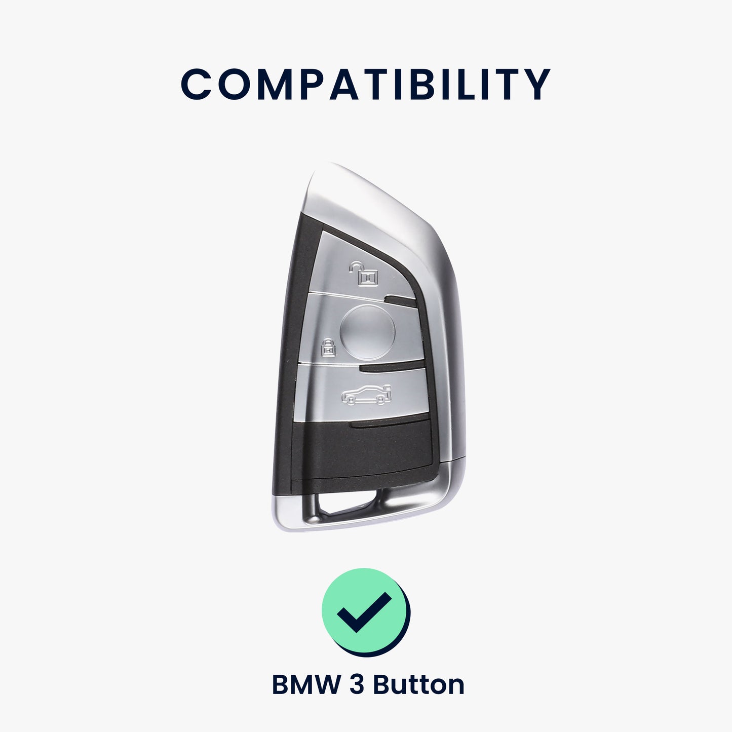 kwmobile Autoschlüssel Hülle kompatibel mit BMW 3-Tasten Smart Key Autoschlüssel - Schlüsselhülle Silikon Cover
