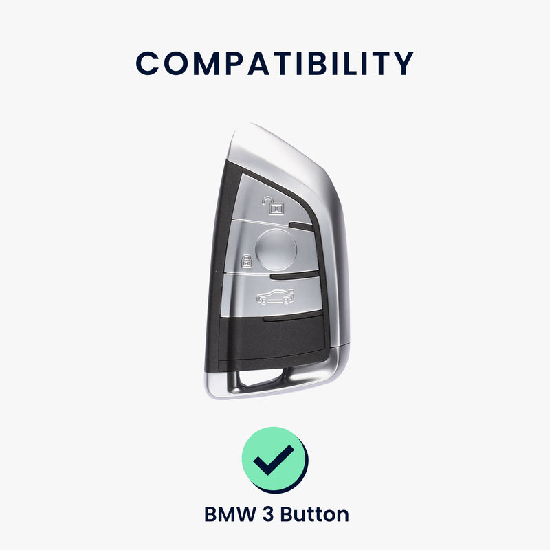 kwmobile Autoschlüssel Hülle kompatibel mit BMW 3-Tasten Smart Key Autoschlüssel - Schlüsselhülle Silikon Cover