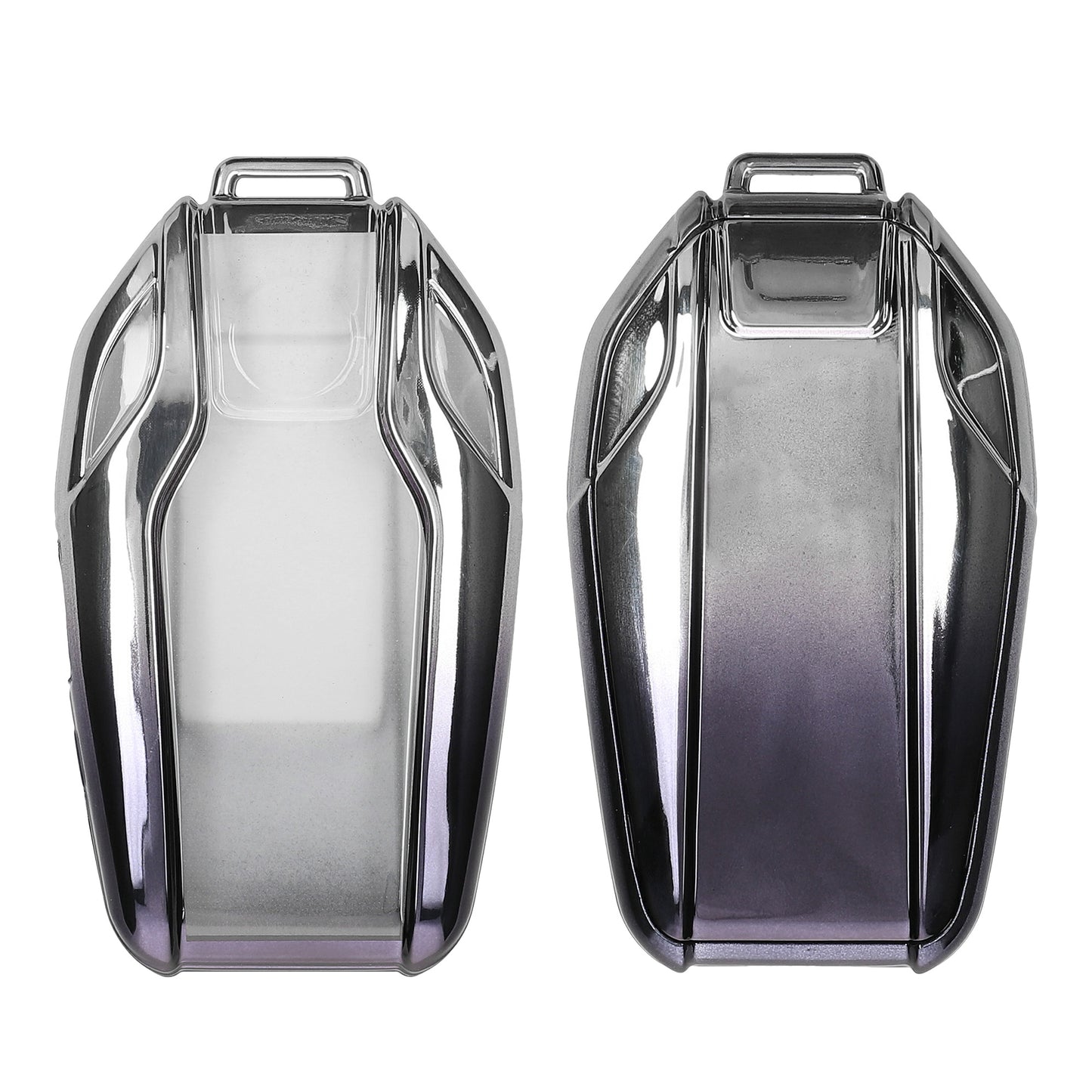 kwmobile Autoschlüssel Hülle kompatibel mit BMW Display Key Autoschlüssel - Schlüsselhülle Silikon Cover - Dunkelgrau Silber Dunkelgrau  [dsg02]