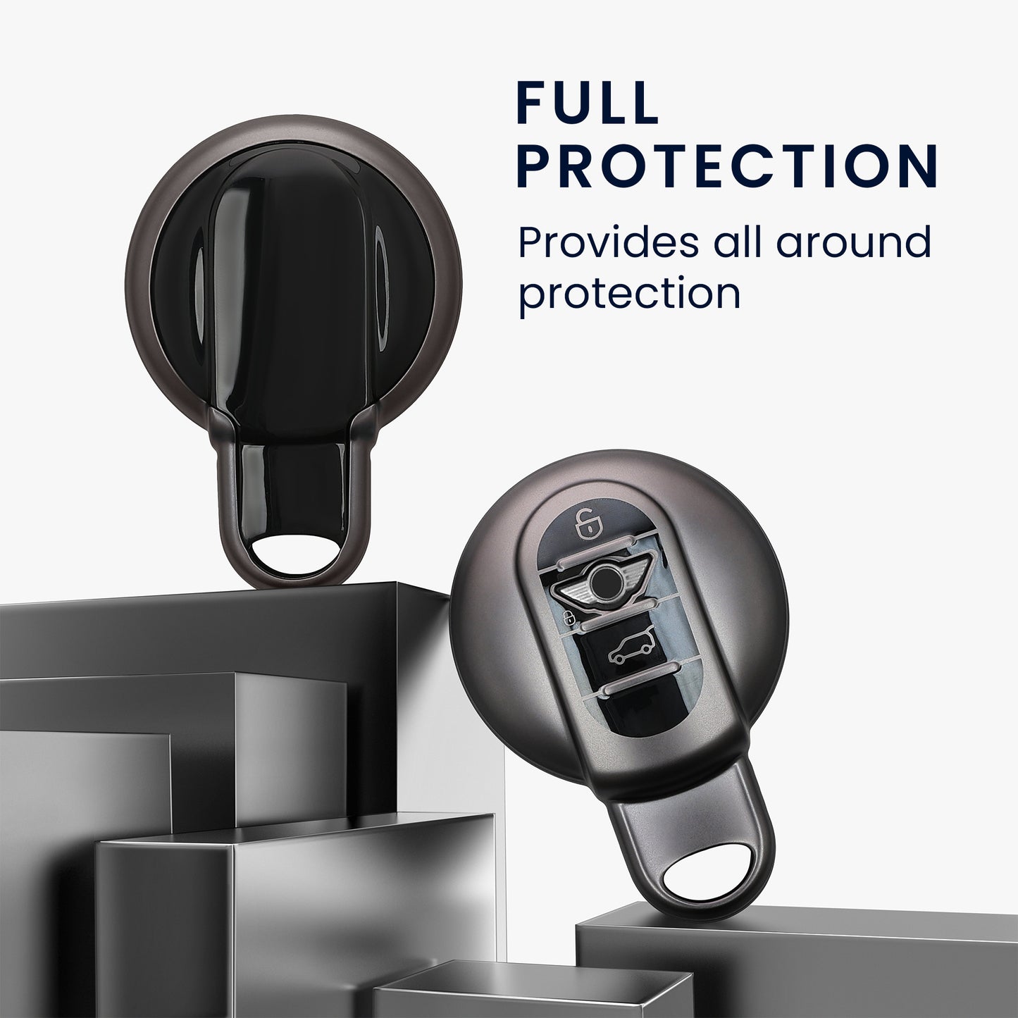 kwmobile Autoschlüssel Hülle kompatibel mit Mini 3-Tasten Smart Key Autoschlüssel - Schlüsselhülle Silikon Cover