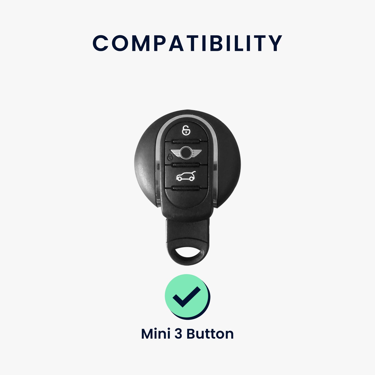 kwmobile Autoschlüssel Hülle kompatibel mit Mini 3-Tasten Smart Key Autoschlüssel - Schlüsselhülle Silikon Cover