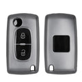 kwmobile Autoschlüssel Hülle kompatibel mit Peugeot Citroen 2-Tasten Klapp Autoschlüssel - Schlüsselhülle Silikon Cover - Schwarz matt Schwarz Schwarz matt  [dsg01]