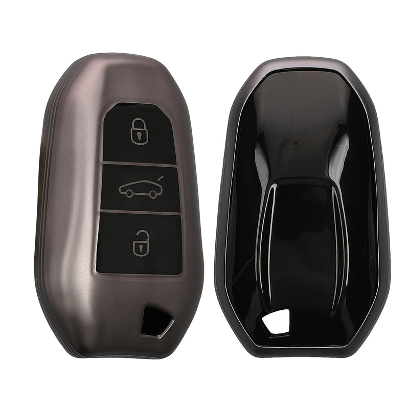 kwmobile Autoschlüssel Hülle kompatibel mit Peugeot Citroen 3-Tasten Smartkey Autoschlüssel (nur Keyless Go) Schlüsselhülle Silikon Cover