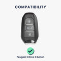 kwmobile Autoschlüssel Hülle kompatibel mit Peugeot Citroen 3-Tasten Smartkey Autoschlüssel (nur Keyless Go) Schlüsselhülle Silikon Cover