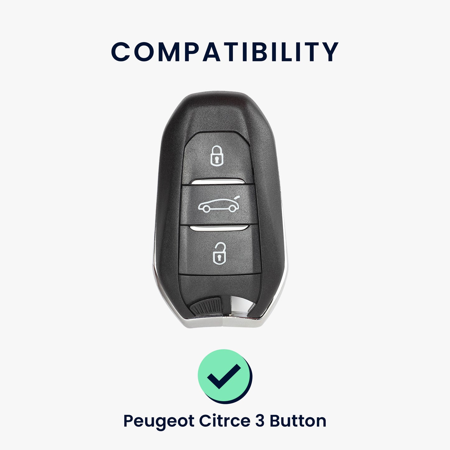 kwmobile Autoschlüssel Hülle kompatibel mit Peugeot Citroen 3-Tasten Smartkey Autoschlüssel (nur Keyless Go) Schlüsselhülle Silikon Cover