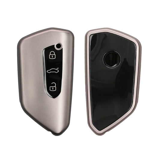 kwmobile Autoschlüssel Hülle kompatibel mit VW Golf 8 3-Tasten Autoschlüssel - Schlüsselhülle Silikon Cover - Schwarz matt Schwarz Schwarz matt  [dsg01]
