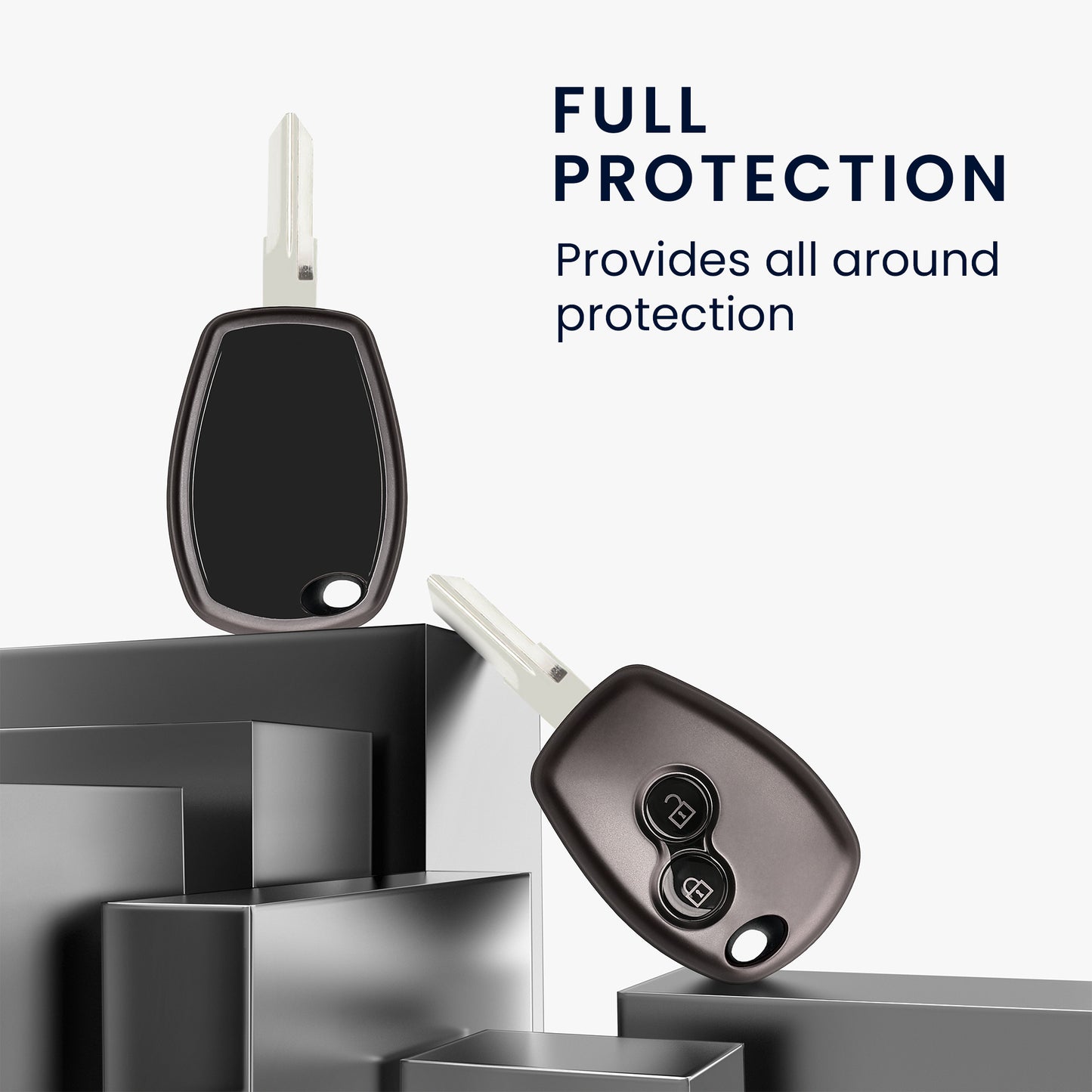 kwmobile Autoschlüssel Hülle kompatibel mit Renault Dacia 2-Tasten Autoschlüssel - Schlüsselhülle Silikon Cover