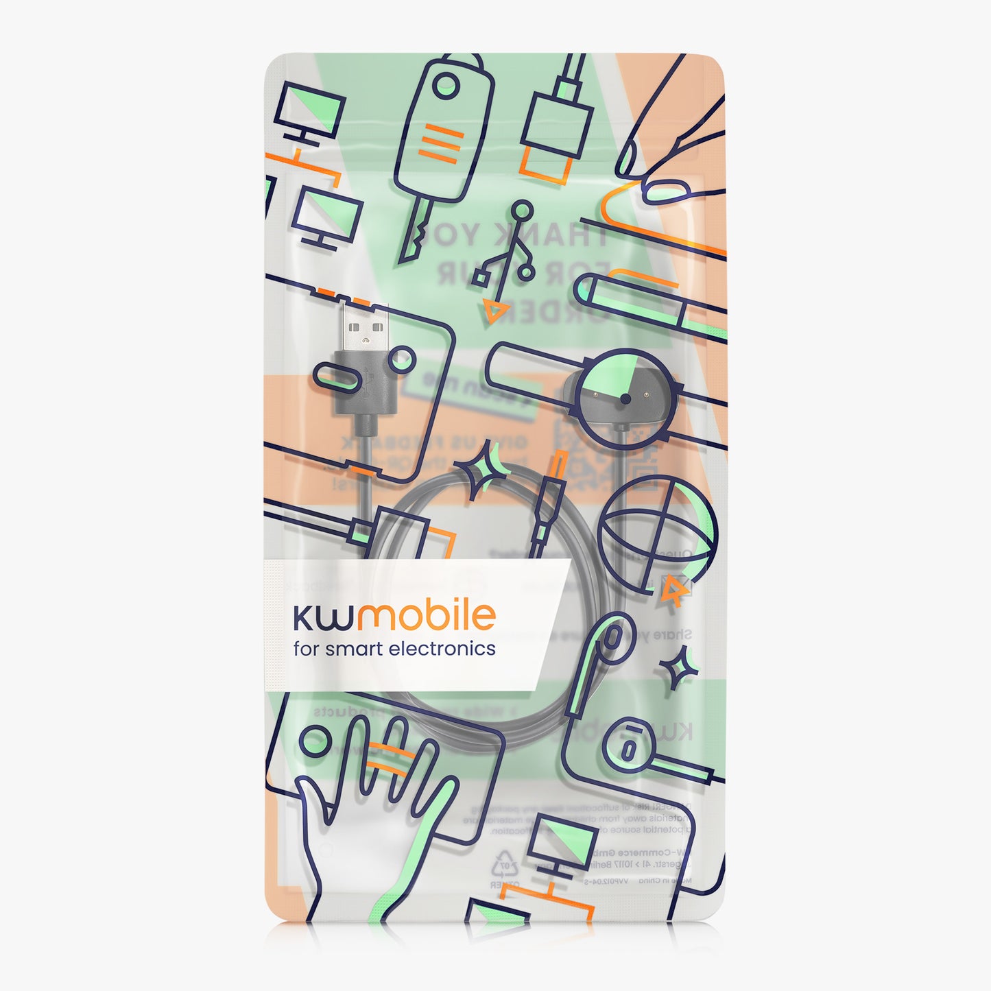 kwmobile USB Kabel Charger kompatibel mit Huami Amazfit Bip 3 / 3 Pro / Bip 5 / Amazfit Active EDGE / T-Rex / Zepp E Ladekabel - Smart Watch Ersatzkabel - Fitnesstracker Aufladekabel