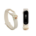 kwmobile Sportarmband kompatibel mit Xiaomi Mi Band 4 / Mi Band 3 Armband - Fitnesstracker Band aus TPU Silikon Katze Weiß Weiß  [dsg01]