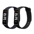 kwmobile 2x Uhrenarmband für Xiaomi Smart Band 8 Active Armband - Fitnesstracker Band Set aus TPU Silikon - Ersatzarmband Smartwatch - Schwarz Dunkelblau Schwarz  [dsg01]