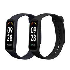 kwmobile 2x Uhrenarmband für Xiaomi Smart Band 8 Active Armband - Fitnesstracker Band Set aus TPU Silikon - Ersatzarmband Smartwatch - Schwarz Dunkelblau Schwarz  [dsg01]