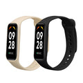 kwmobile 2x Uhrenarmband für Xiaomi Smart Band 8 Active Armband - Fitnesstracker Band Set aus TPU Silikon - Ersatzarmband Smartwatch - Schwarz Beige Schwarz  [dsg02]