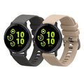 kwmobile 2x Uhrenarmband für Garmin vivoactive 5 / active 5 Armband - Fitnesstracker Band Set aus TPU Silikon - Ersatzarmband Smartwatch - Grau Creme Grau  [dsg04]