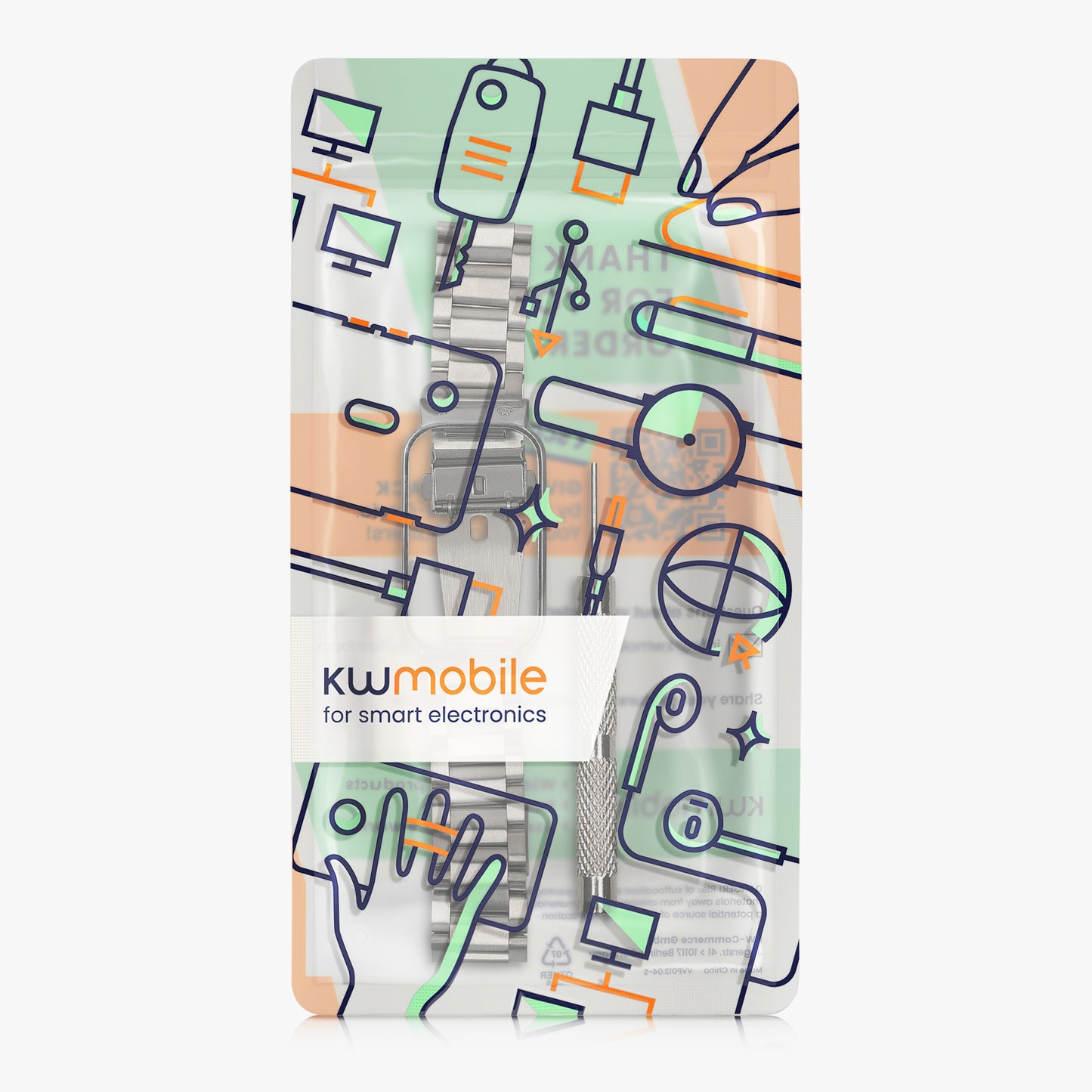 kwmobile Uhrenarmband kompatibel mit Xiaomi Smart Band 8 Active / Redmi Band 2 Ersatz Armband Ersatzarmband für Smartwatch 14 - 22 cm Innenmaße