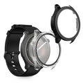 kwmobile 2x Cover kompatibel mit Huami Amazfit Balance A2286 Hülle - Fullbody Fitnesstracker Case Set aus Glas - Transparent Schwarz Transparent  [dsg02]