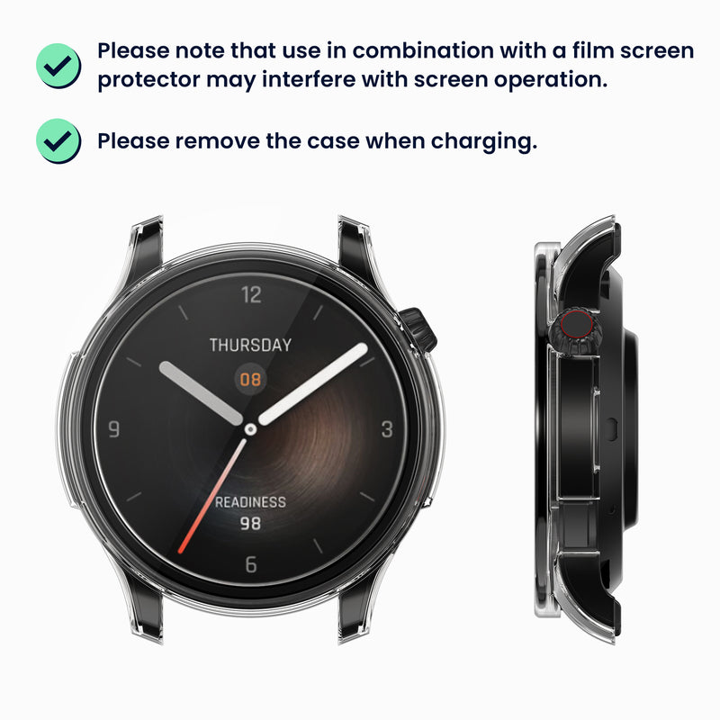 kwmobile Glas Hülle für Huami Amazfit Balance A2286 Schutzhülle Fullbody Fitnesstracker Case Set