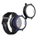 kwmobile 2x Cover kompatibel mit Garmin vivoactive 5 / active 5 Hülle - Fullbody Fitnesstracker Case Set aus Glas - Schwarz Dunkelblau Schwarz  [dsg05]