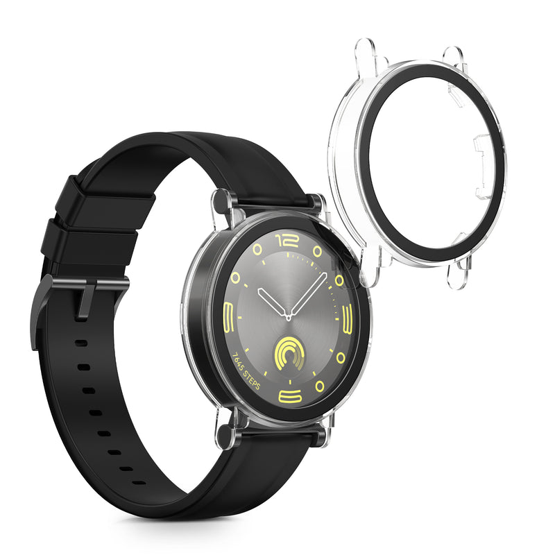 kwmobile Glas Hülle für Huawei Watch GT4 41mm Schutzhülle Fullbody Fitnesstracker Case Set