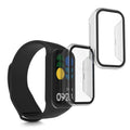 kwmobile 2x Cover kompatibel mit Xiaomi Smart Band 8 Active / Redmi Band 2 Hülle - Fullbody Fitnesstracker Case Set aus Glas - Transparent Transparent  [dsg01]