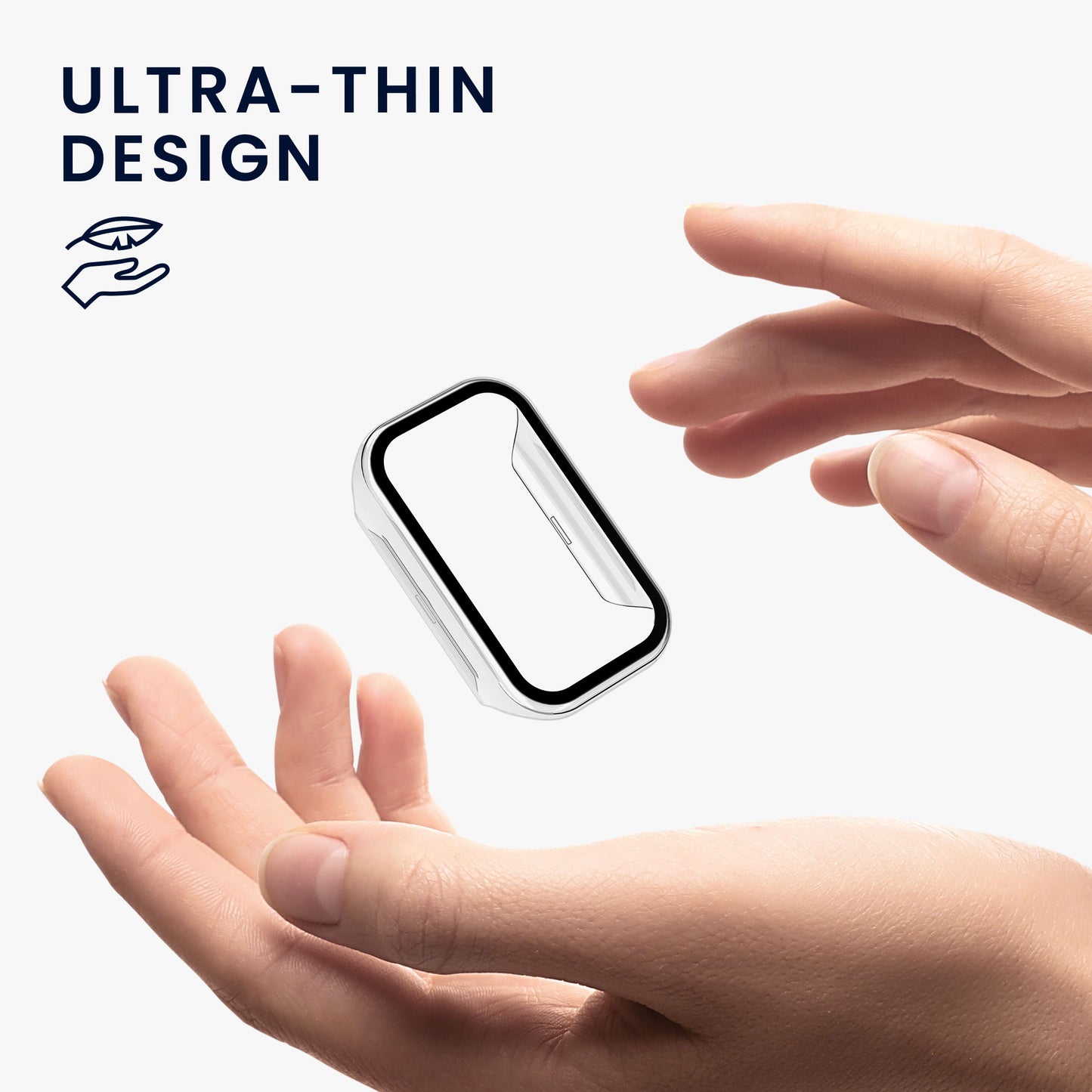 kwmobile Glas Hülle für Xiaomi Smart Band 8 Active / Redmi Band 2 Schutzhülle Fullbody Fitnesstracker Case Set