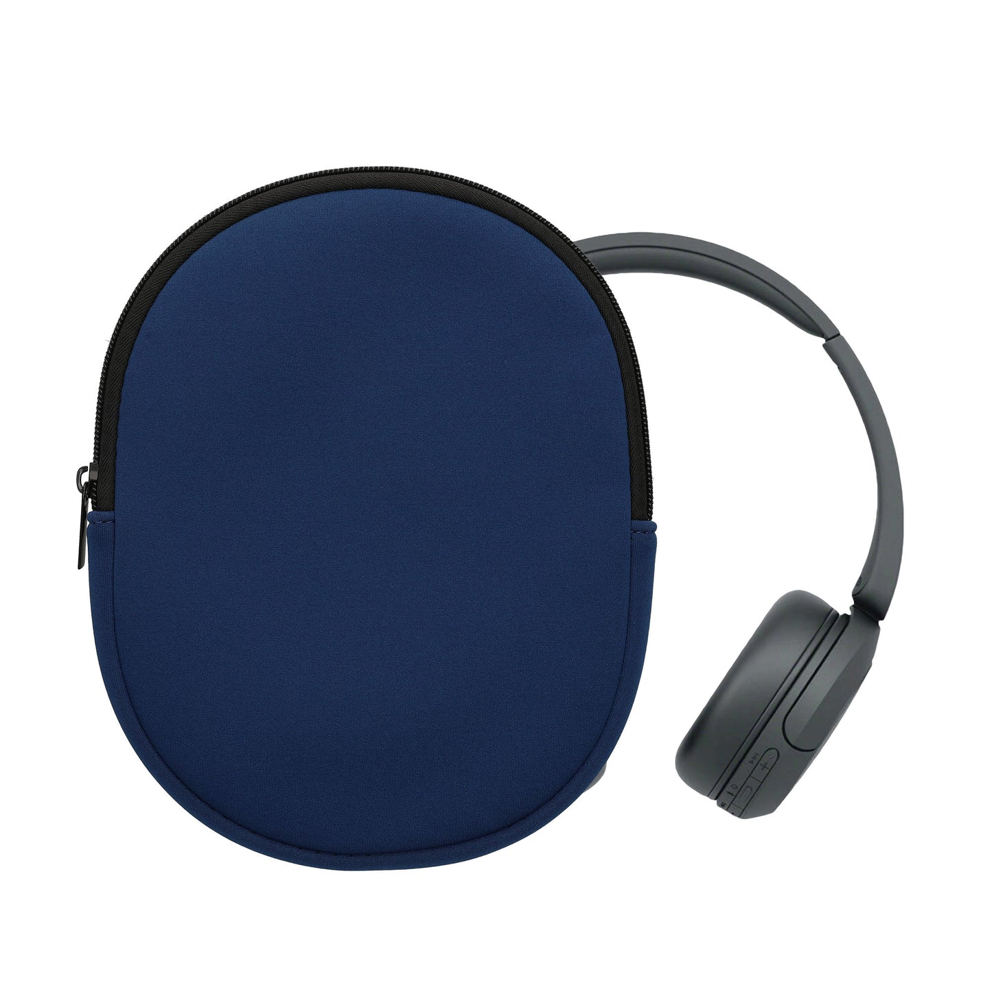 kwmobile Neopren Kopfhörer Tasche für WH-CH520 / WH-CH510 / MDR-ZX110 - Kopfhörer Case - Hülle Reise Beutel für Headset Headphones - Weiche Over Ear Schutzhülle Dunkelblau Dunkelblau  
