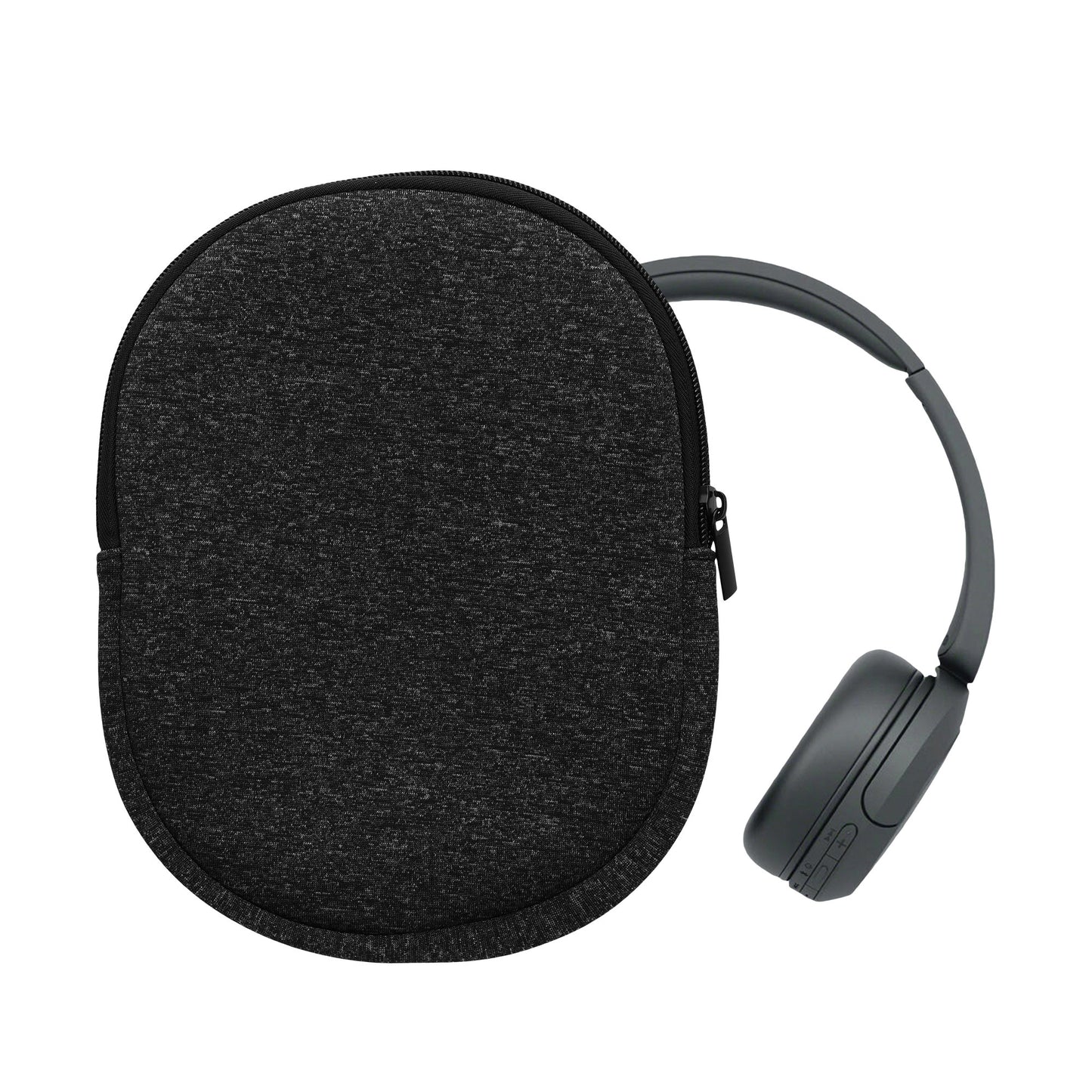 kwmobile Neopren Kopfhörer Tasche für WH-CH520 / WH-CH510 / MDR-ZX110 - Kopfhörer Case - Hülle Reise Beutel für Headset Headphones - Weiche Over Ear Schutzhülle Anthrazit Weiß Anthrazit  