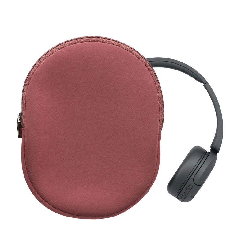 kwmobile Neopren Kopfhörer Tasche für WH-CH520 / WH-CH510 / MDR-ZX110 - Kopfhörer Case - Hülle Reise Beutel für Headset Headphones - Weiche Over Ear Schutzhülle Dark Rose Dark Rose  