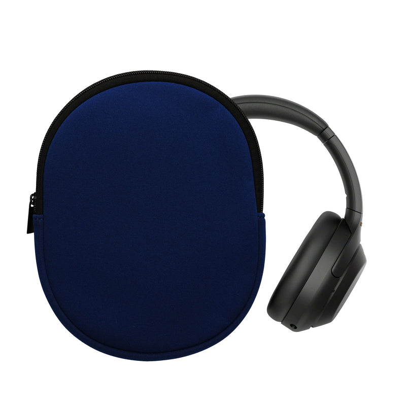 kwmobile Neopren Kopfhörer Tasche für WH-1000XM4 / WH-1000XM3 / Jabra Evolve 20 - Kopfhörer Case - Hülle Reise Beutel für Headset Headphones - Weiche Over Ear Schutzhülle Dunkelblau Dunkelblau  
