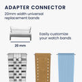 kwmobile Metall Adapter mit 20mm Bandbreite kompatibel mit Samsung Galaxy Watch Uhrenarmband Smartwatch Armband Anschlussadapter Set