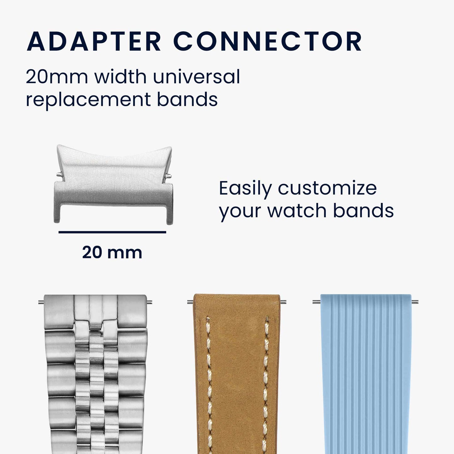 kwmobile Metall Adapter mit 20mm Bandbreite kompatibel mit Samsung Galaxy Watch Uhrenarmband Smartwatch Armband Anschlussadapter Set