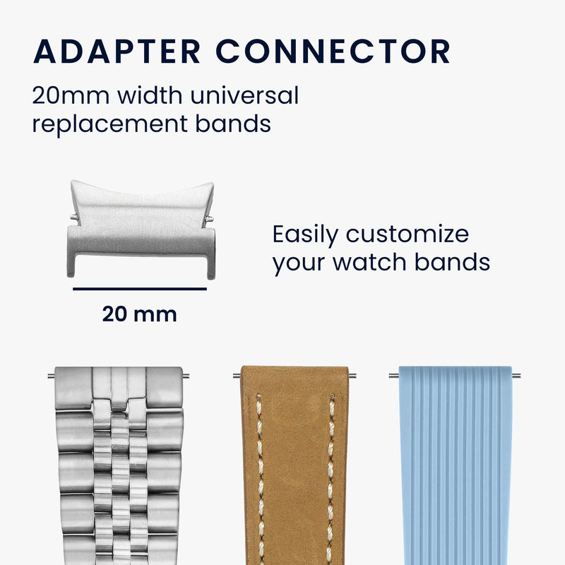 kwmobile Metall Adapter mit 20mm Bandbreite kompatibel mit Samsung Galaxy Watch Uhrenarmband Smartwatch Armband Anschlussadapter Set