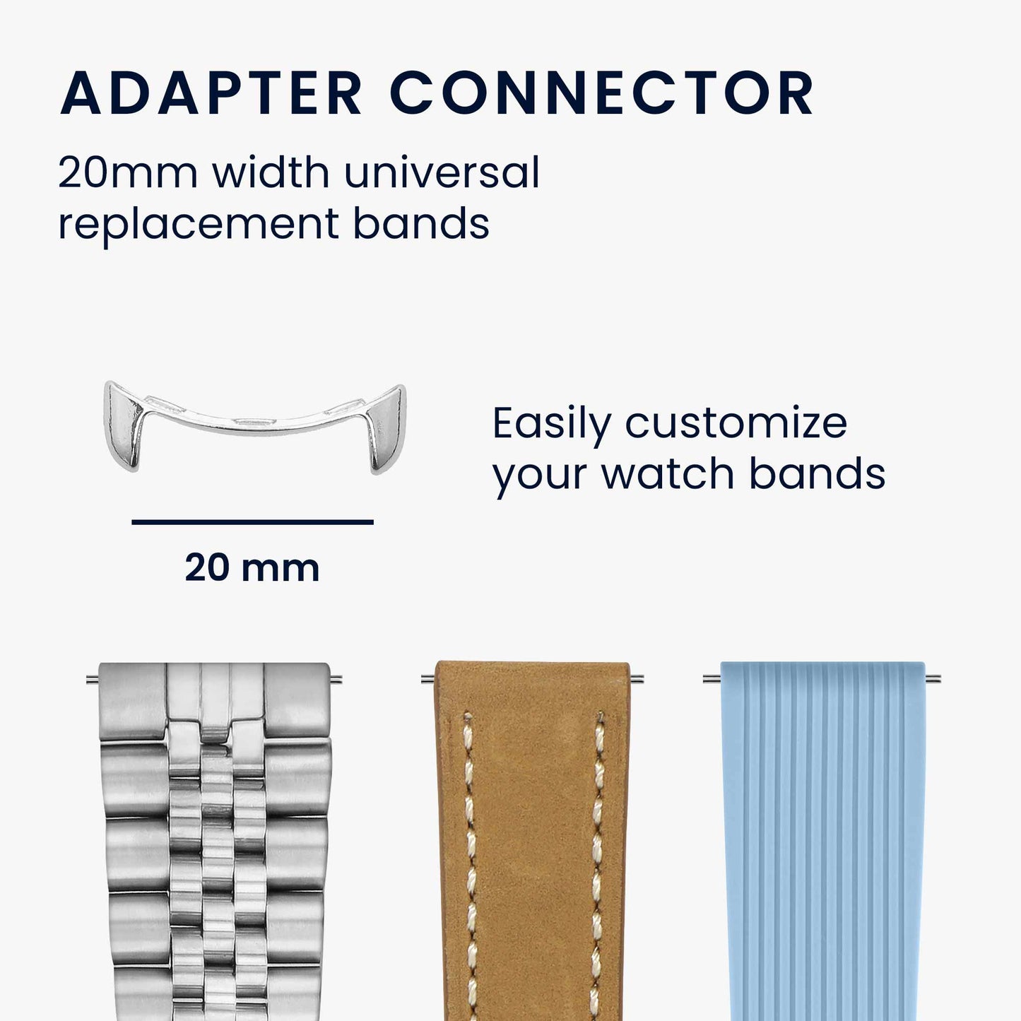 kwmobile Adapter mit 20mm Bandbreite kompatibel mit Google Pixel Watch 3 / Watch 4 / Pixel 2 Uhrenarmband - Smartwatch Armband Anschlussadapter Set