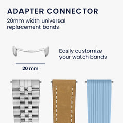 kwmobile Adapter mit 20mm Bandbreite kompatibel mit Google Pixel Watch 3 / Watch 4 / Pixel 2 Uhrenarmband - Smartwatch
