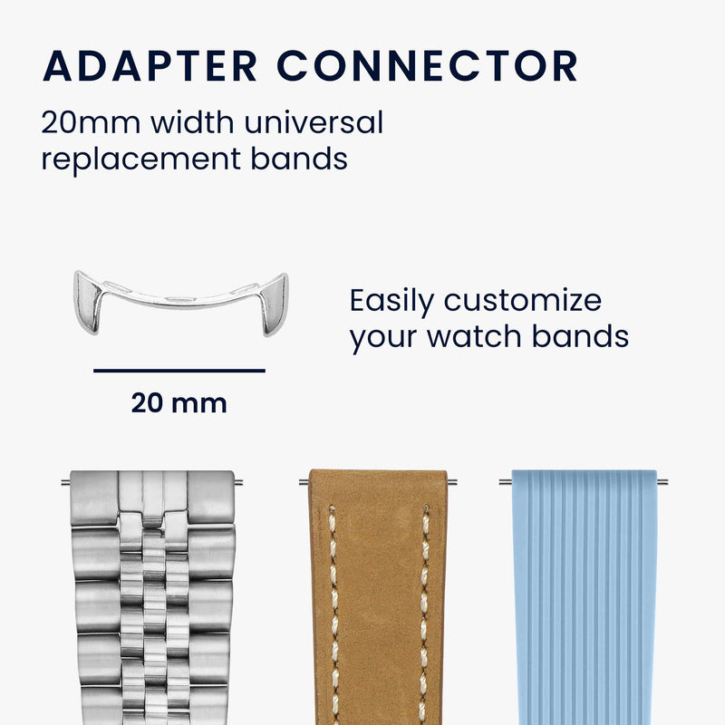kwmobile Adapter mit 20mm Bandbreite kompatibel mit Google Pixel Watch 3 / Watch 4 / Pixel 2 Uhrenarmband - Smartwatch Armband Anschlussadapter Set